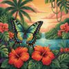 Antique Tropical Swallowtail Paint By Numbers
