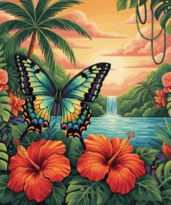 Antique Tropical Swallowtail Paint By Numbers