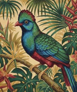 Antique Tropical Turaco Study Paint By Numbers
