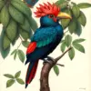 Antique Tropical Turaco Study Paint By Numbers