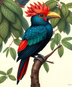 Antique Tropical Turaco Study Paint By Numbers