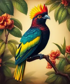 Antique Tropical Turaco Study Paint By Numbers