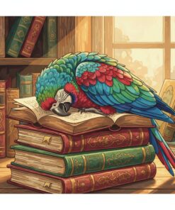 Antique Volumes Slumbering Parrot Paint By Numbers