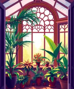 Potted Palms Paint Numbers