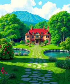 Island Mansion Paint Numbers