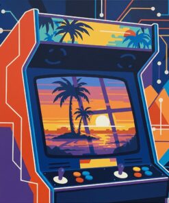 Arcade Screen Palm Reflection Paint By Numbers