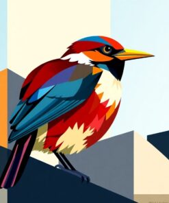 Cubist Bird Paint Numbers