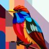 Architectural Retro Cubist Bird Paint By Numbers