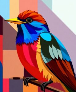 Architectural Retro Cubist Bird Paint By Numbers