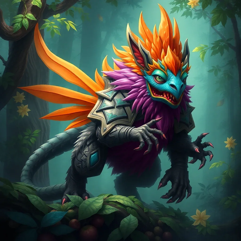 completed artwork display Armored Exotic Forest Dweller paint by numbers