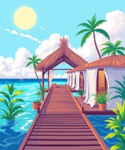 Island Cabanas Paint Numbers