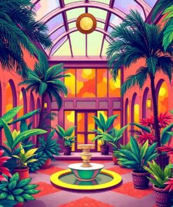 Art Deco Tropical Atrium Paint By Numbers