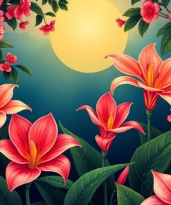 Heliconia Dawn Paint Numbers