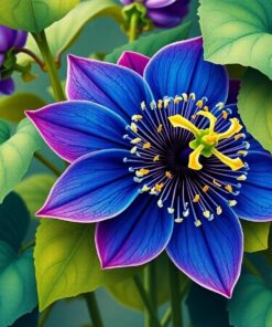 Indigo Passionflower Paint Numbers