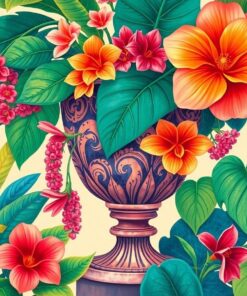 Tropical Urn Paint Numbers