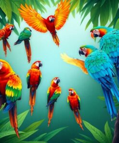 Parrot Flock Paint Numbers