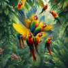 Ascending Tropical Parrot Flock paint by numbers