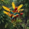 Ascending Tropical Parrot Flock paint by numbers