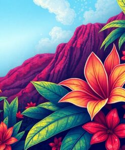 Tropical Bloom Paint Numbers