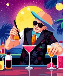 Atomic Age Tropical Bartender Paint By Numbers