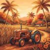 Autumnal Hawaiian Plantation Tractor Paint By Numbers