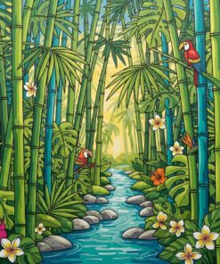 Awakening Tropical Bamboo Forest Paint By Numbers