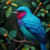Azure Cotinga Botanical Portrait Paint By Numbers