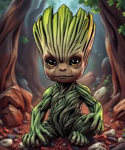 Baby Groot paint by numbers