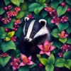 Badger Amidst Passion Vines Paint By Numbers