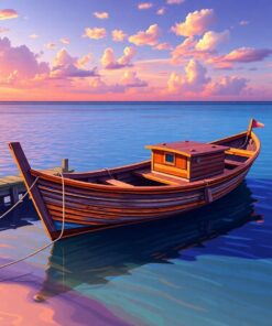 Bahamian Wooden Boat Mooring Paint By Numbers