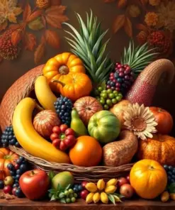 Bali Thanksgiving Fruit Basket Paint By Numbers
