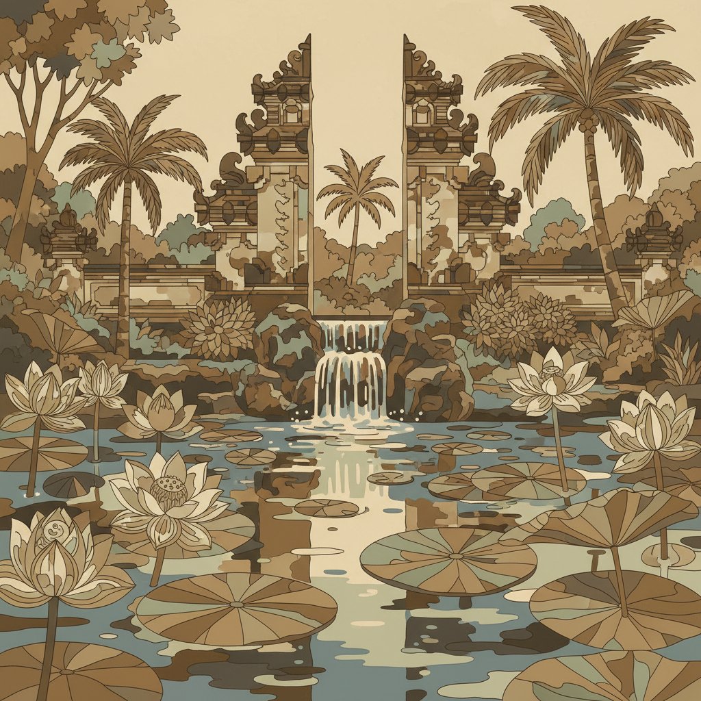 bali-vintage-water-garden-paint-by-numbers-kit-sepia-lotus