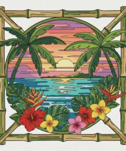 Bamboo Framed Tropical Album Paint By Numbers
