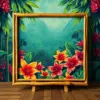 Bamboo Framed Tropical Album Paint By Numbers