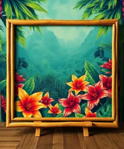Bamboo Framed Tropical Album Paint By Numbers