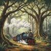 Banyan Canopy Steam Train Paint By Numbers