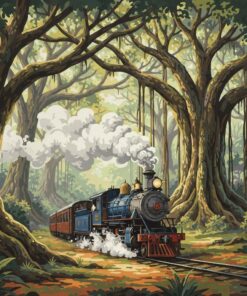 Banyan Canopy Steam Train Paint By Numbers