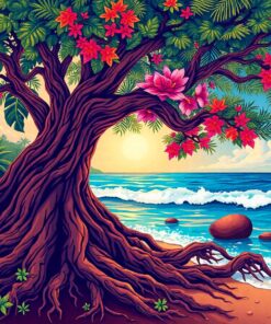 Banyan Tree Surf Roots Paint By Numbers