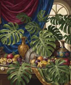 Baroque Monstera Still Life Paint By Numbers