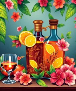 Baroque Tropical Rum Flask Paint By Numbers