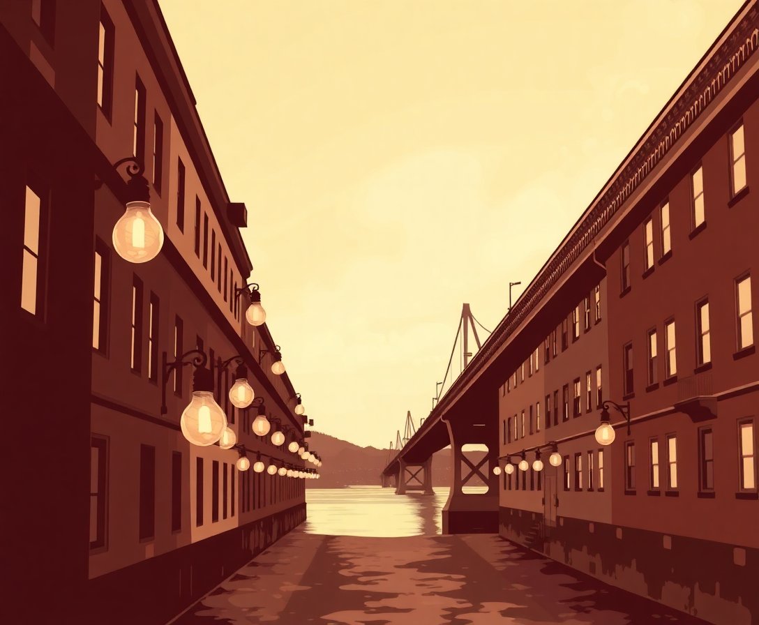 bay-bridge-vintage-bulbs-paint-by-numbers-kit-sepia-art