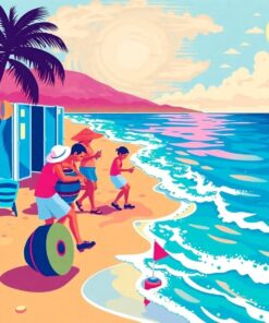 Beachside Roller Disco Records Paint By Numbers