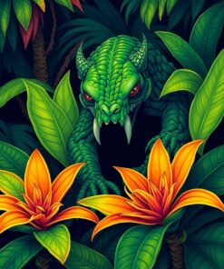 Tropical Bromeliads Paint Numbers