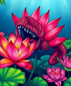 Tropical Lotuses Paint Numbers