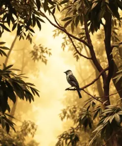 Bird In Sepia Canopy Paint By Numbers