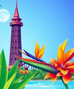 Bird Of Paradise Tower Paint By Numbers