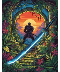 Blade Through Tropical Ruins Paint By Numbers