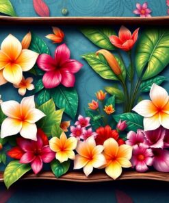 Blooming Tropical Antique Tray Paint By Numbers