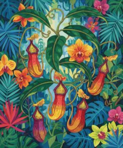 Blooming Tropical Pitcher Vine Paint By Numbers