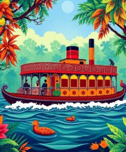 Boarding The Jungle Steamboat Paint By Numbers
